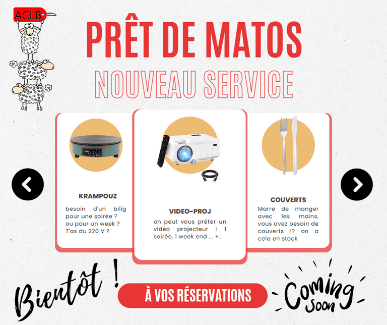 Prets de matos avec l'ACLB