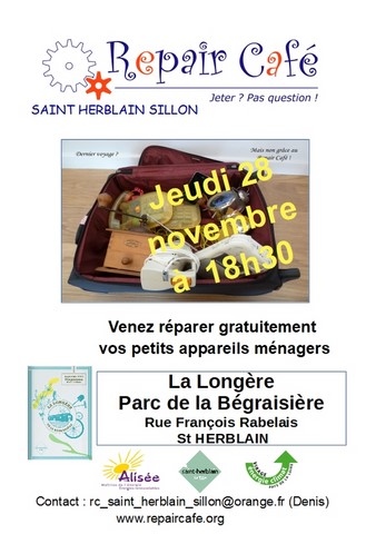 Repair Café le 28/11/2019 Bar Brasserie Le Chantilly