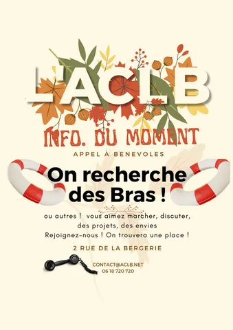 On recherche des bénévoles ! à l'ACLB